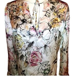 COPY - WHBM Silk Floral Blouse XS